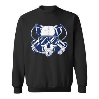 Dive Quotes & Sayings Fearless Scuba Diver Skull Sweatshirt | Mazezy