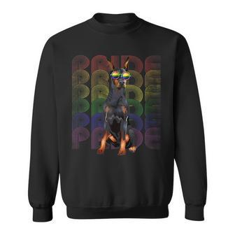 Doberman Lgbt-Q Flag Gay Pride Lesbian Funny Dog Lgbt Month Sweatshirt | Mazezy AU