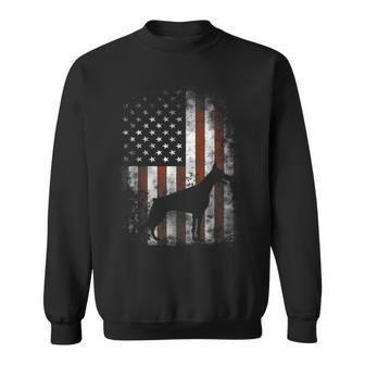 Doberman Pinscher American Flag Patriotic Sweatshirt | Mazezy