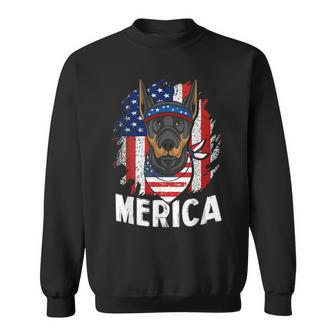 Doberman Pinscher American Pride Flag Dog Lover Usa Sweatshirt | Mazezy