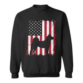 Dog Akita Usa Flag Patriotic 4Th Of July 422 Paws Sweatshirt - Monsterry DE