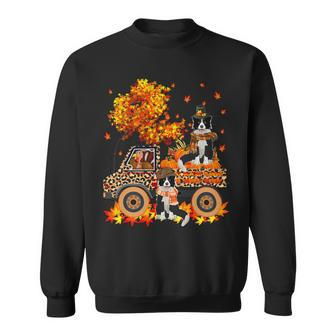 Dog Border Collie Thanksgiving Turkey Carrying Border Collies Truck Pumpkins Sweatshirt - Monsterry DE