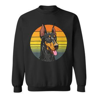Dog Doberman Friendly Face Doberman Pinscher Retro Vintage Sunset Sweatshirt - Monsterry CA