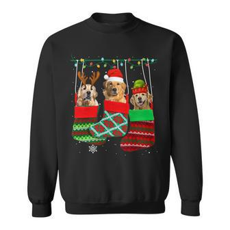 Dog Golden Retriever Christmas Socks Funny Xmas Pajama Puppy Sweatshirt - Monsterry