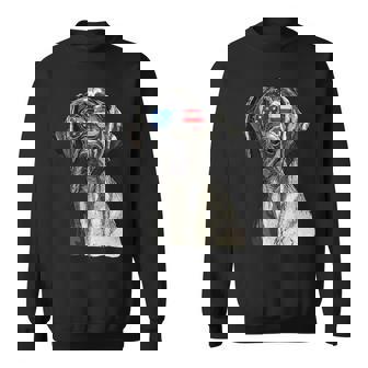 Dog Great Dane Sunglasses American Usa Flag 4Th Of July Fourth Sweatshirt - Monsterry