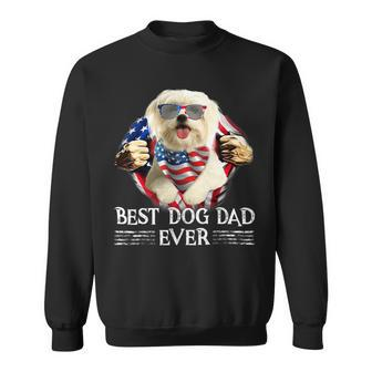 Dog Maltese Best Maltese Dad Ever American Flag 4Th Of July Gifts Men Sweatshirt - Monsterry DE
