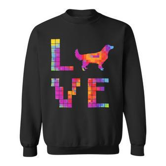 Dog Mom Golden Retriever Shirts Dog Lover Pixel Art Sweatshirt - Monsterry