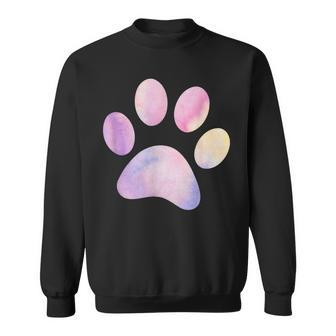 Dog Paw Colorful Print Dog Love Pet Paw Sweatshirt | Mazezy