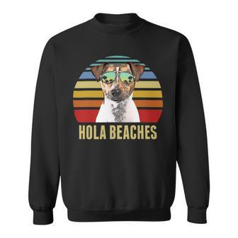 Dog Rat Terrier Hola Beaches Rat Terrier Dog Funny Beach Summer Sweatshirt - Monsterry DE