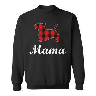 Dog Scottish Terrier Mama Red Buffalo Plaid Scottish Terrier Sweatshirt - Monsterry CA