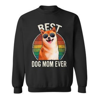 Dog Shiba Inu Womens Women Best Shiba Inu Dog Mom Ever Mothers Day Sweatshirt - Monsterry