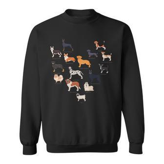 Dogs Make A Heart Golden Retriever Corgi Sweatshirt - Monsterry UK