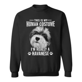 Dogs This Is My Human Costume I’M Really A Havanese Dog Sweatshirt - Monsterry
