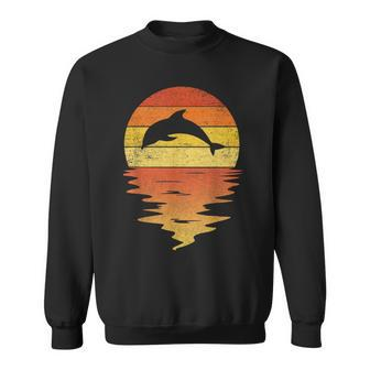 Dolphin 70S Vintage Retro Sunset Dolphin Zookeeper Sweatshirt | Mazezy