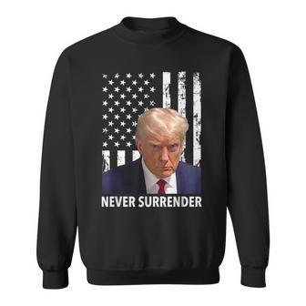 Donald Trump Shot Never Surrender American Flag Trump Sweatshirt - Monsterry