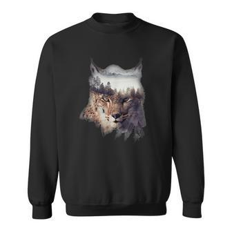 Double A Exposure Lynx Photomontage Canada Lynx Sweatshirt | Mazezy