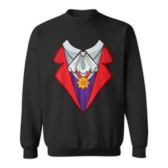 Dracula Vampire Halloween Costume Cosplay Tuxedo Retro Sweatshirt - Seseable