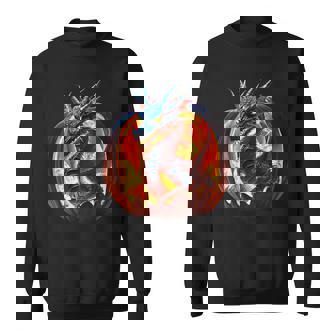 Dragon Pumpkin Fire Breathing Drag-O-Lantern Halloween Sweatshirt - Monsterry