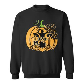 Drum-Mer Pumpkin Band Rock Music Lover Cool Musician Sweatshirt | Mazezy