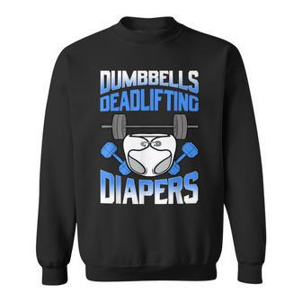 Dumbbell Barbell Diapers Father Fitness Gender Reveal Gift Sweatshirt | Mazezy