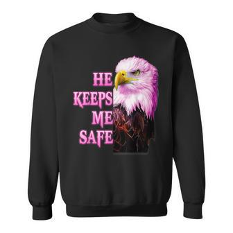 Eagle He Keeps Me Safe - She Keeps Me Wild Sweatshirt | Mazezy DE