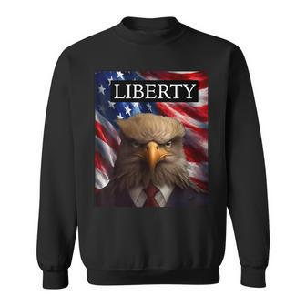 Eagle In A Suit American Flag - 4Th Of July Liberty Sweatshirt | Mazezy