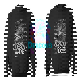 Easily Distracted By Dragon And Books For Book Lover Sweatshirt | Mazezy