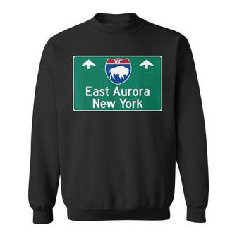 East Aurora New York Buffalo Ny Highway Traffic Sign Sweatshirt | Mazezy