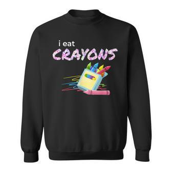 I Eat Crayons Child Colorist Artists Sweatshirt | Mazezy DE