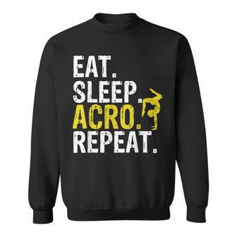Eat Sleep Acro Repeat Acrobat Gymnastics Sweatshirt | Mazezy