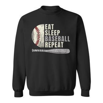 Eat Sleep Baseball Repeat Funny Baseball Player Baseball Funny Gifts Sweatshirt | Mazezy