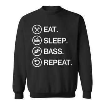 Eat Sleep Bass Repeat Funny Bass Guitar T Gift Guitar Funny Gifts Sweatshirt | Mazezy
