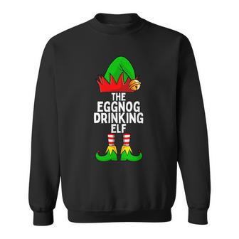 Eggnog Drinking Elf Matching Family Christmas Sweatshirt - Seseable