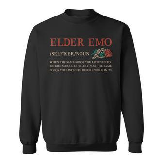 Elder Emo Defination Alt Alternative Music Humor Quote Sweatshirt | Mazezy