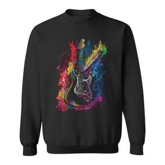 Electric Guitar Painting Rock Music Lover And Musicians Sweatshirt - Seseable