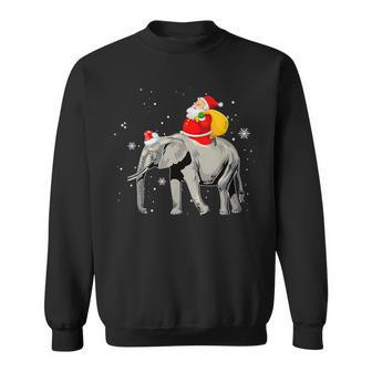 Elephant Christmas Tree Light Hat Xmas Santa Riding Elephant Sweatshirt - Thegiftio UK