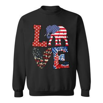 Elephant Love America Flag 4Th Of July Patriotic Sweatshirt - Monsterry CA