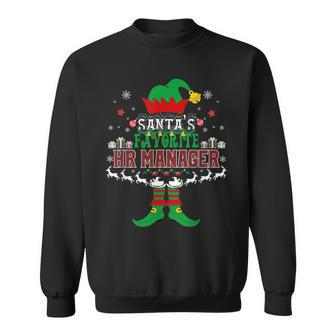 Elf Xmas Santa's Favorite Hr Manager Ugly Sweater Christmas Sweatshirt - Monsterry UK