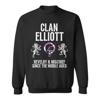 Elliott Clan Scottish Name Coat Of Arms Tartan Family Party Sweatshirt | Mazezy
