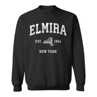 Elmira New York Ny Vintage American Flag Sports Sweatshirt | Mazezy