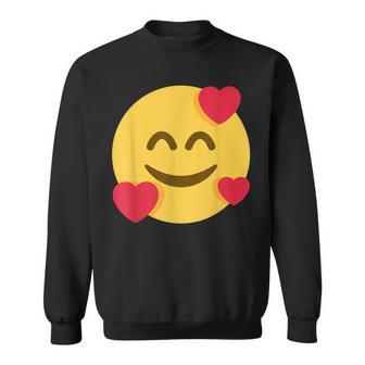 Emoticon Smiling Face With Hearts Sweatshirt - Monsterry AU