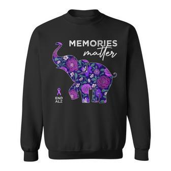 End Alzheimers Elephant Memories Matter Alzheimers Awareness Sweatshirt - Monsterry