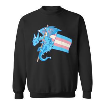 Epic Dragon With Trans Pride Flag - Lgbtq Sweatshirt | Mazezy