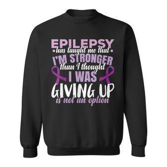 Epilepsy Warrior Purple Ribbon Epilepsy Awareness Sweatshirt - Monsterry CA