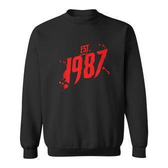 Est 1987 80'S Style Slasher Horror Movie Birth Year Slasher Sweatshirt | Mazezy