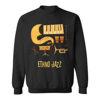 Ethno Jazz Vintage Jazz Music Sweatshirt | Mazezy