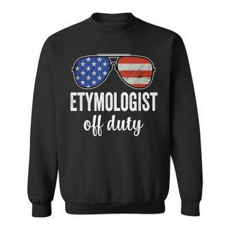 Etymologist Off Duty American Flag Sunglasses Sweatshirt | Mazezy