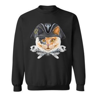 European Shorthair Pirate Costume Cat Lover Sweatshirt | Mazezy