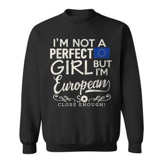 European Union Flag Girl European Pride Souvenir Funny Sweatshirt | Mazezy