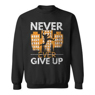 Never Ever Give Up Parcour Jumper Freestyle Parkour Sweatshirt | Mazezy
